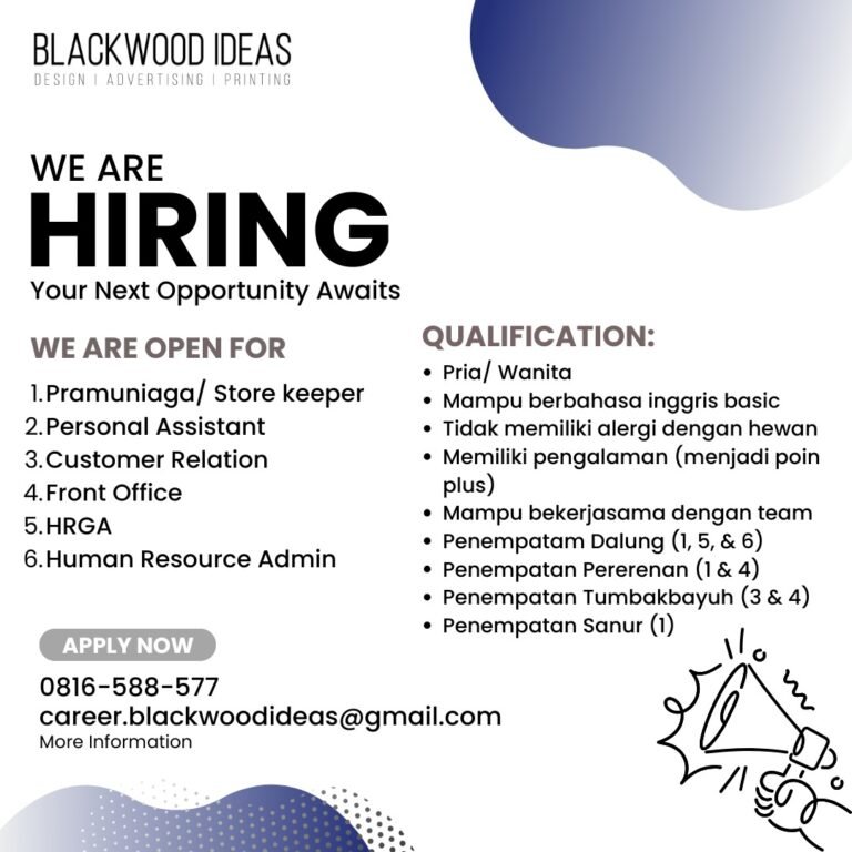 Lowongan Pekerjaan di Blackwood Ideas, Bali