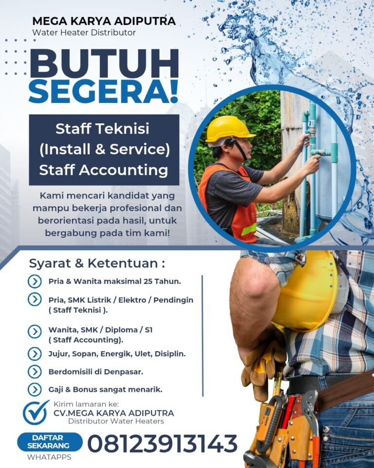 Lowongan Pekerjaan di Mega Karya Adiputra, Denpasar, Bali