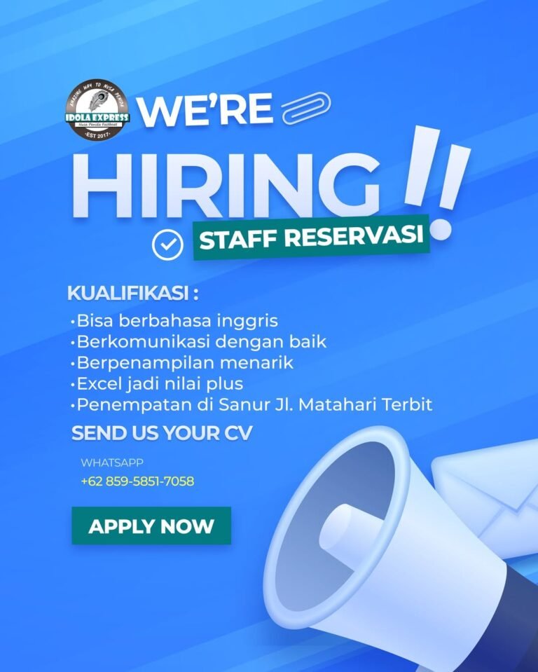 Lowongan Pekerjaan Staff Reservasi di Idola Express, Sanur, Bali