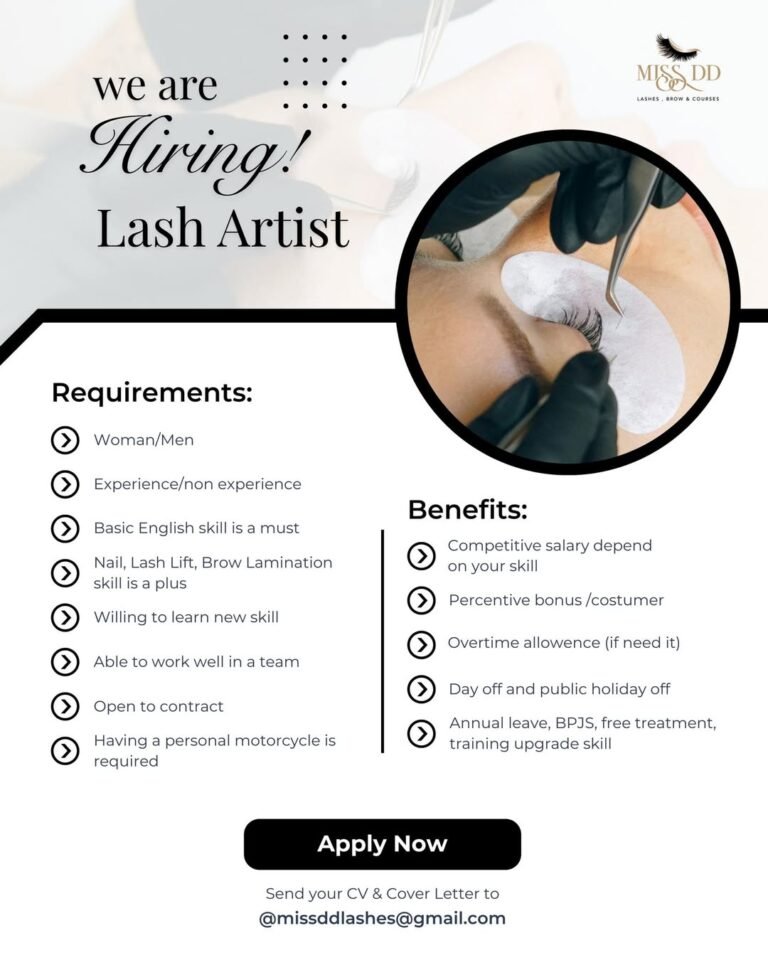 Lowongan Pekerjaan Lash Artist di Miss DD, Bali