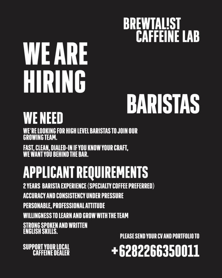 Lowongan Pekerjaan Barista di BREWTALIST CAFFEINE LAB