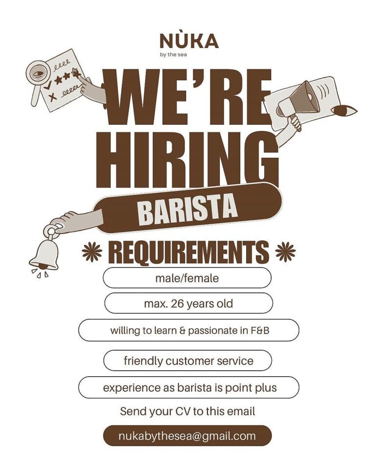 Lowongan Pekerjaan Barista di NUKA by The Sea, Bali