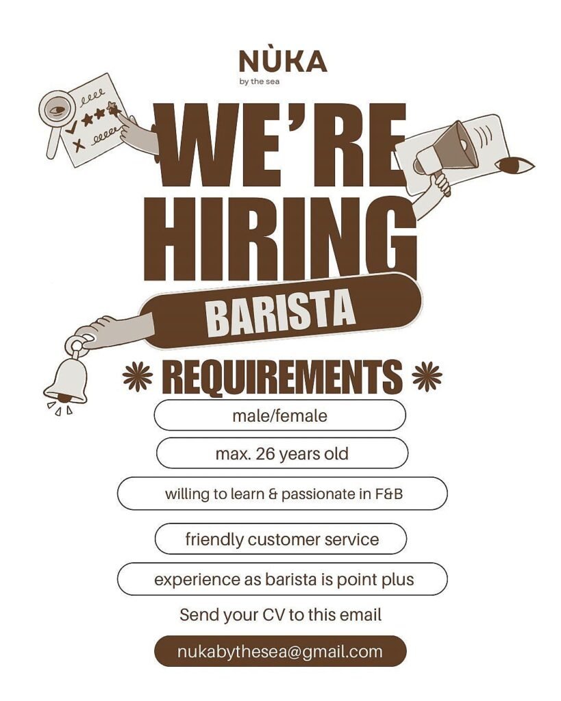 Lowongan Pekerjaan Barista di NUKA by The Sea, Bali