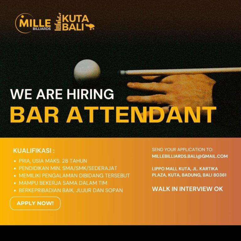 Lowongan Pekerjaan di Mille Billiards, Kuta, Bali