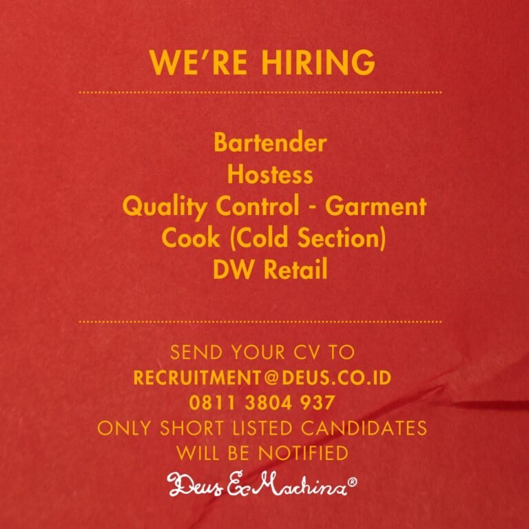 Lowongan Pekerjaan di Deus Ex Machina, Bali