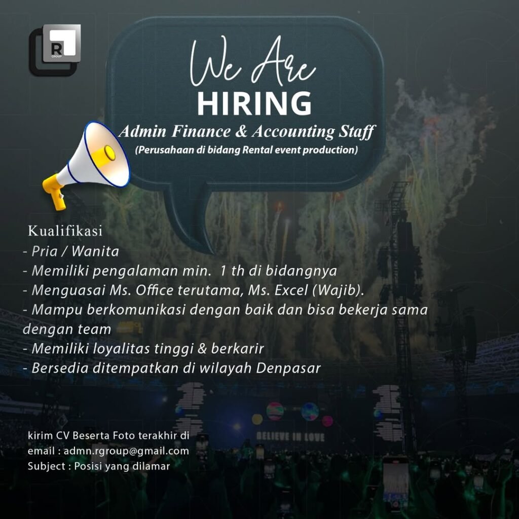 Lowongan Pekerjaan Admin Finance & Accounting Staff di Denpasar, Bali