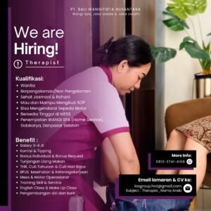 Lowongan Pekerjaan Therapist di PT. Bali Wangitirta Nusantara, Bali