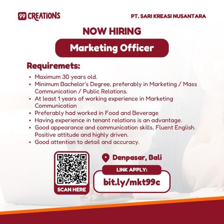 Lowongan Pekerjaan Marketing Officer di PT. Sari Kreasi Nusantara