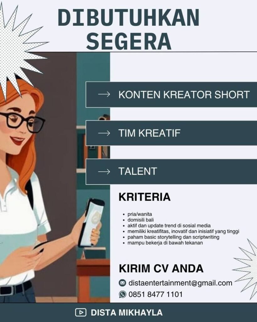 Lowongan Pekerjaan di Dista Mikhayla, Bali