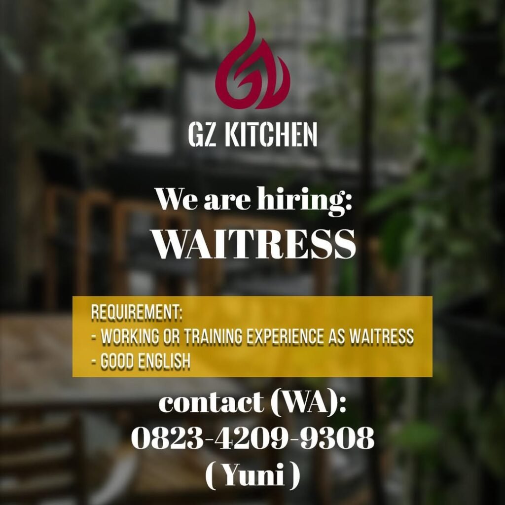 Lowongan Pekerjaan Waitress di GZ Kitchen