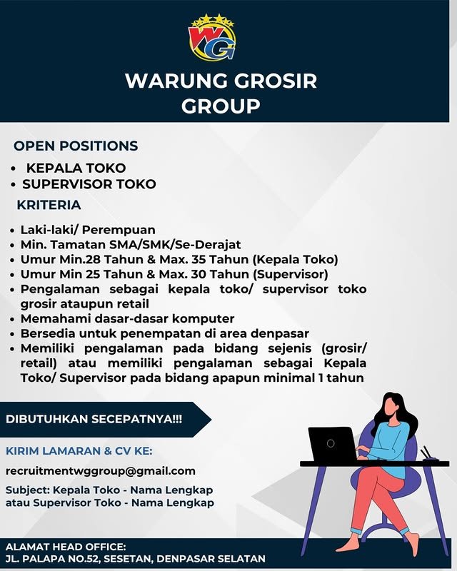 Lowongan Pekerjaan di Warung Grosir Group, Denpasar, Bali