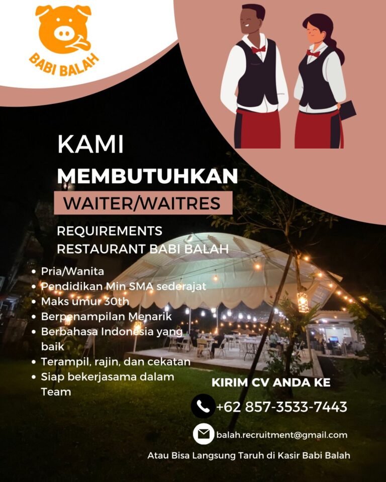 Lowongan Pekerjaan Waiter/Waitress di Babi Balah, Denpasar, Bali
