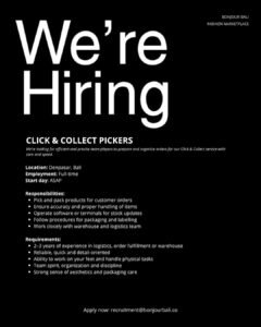 Lowongan Pekerjaan di Bonjour Bali untuk Berbagai Posisi di Denpasar