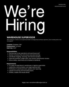 Lowongan Pekerjaan di Bonjour Bali untuk Berbagai Posisi di Denpasar