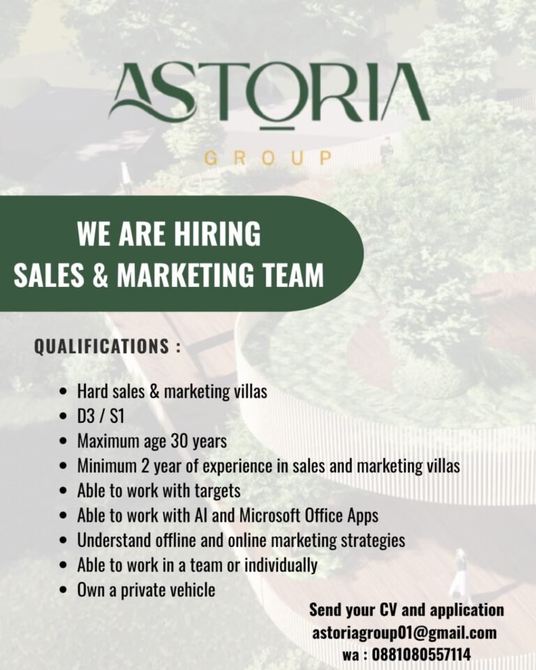 Lowongan Pekerjaan di Astoria Group untuk Posisi Sales & Marketing dan Field Staff di Bali