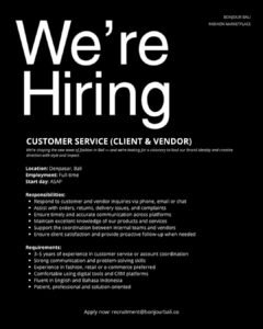 Lowongan Pekerjaan di Bonjour Bali untuk Berbagai Posisi di Denpasar