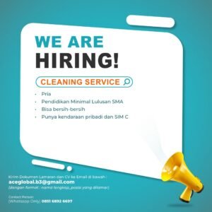 Lowongan Pekerjaan Pelaksana Proyek, Engineering, Cleaning Service di Ace Global