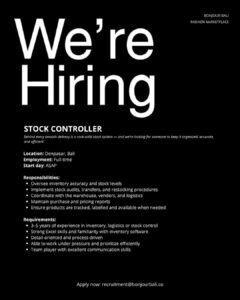 Lowongan Pekerjaan di Bonjour Bali untuk Berbagai Posisi di Denpasar