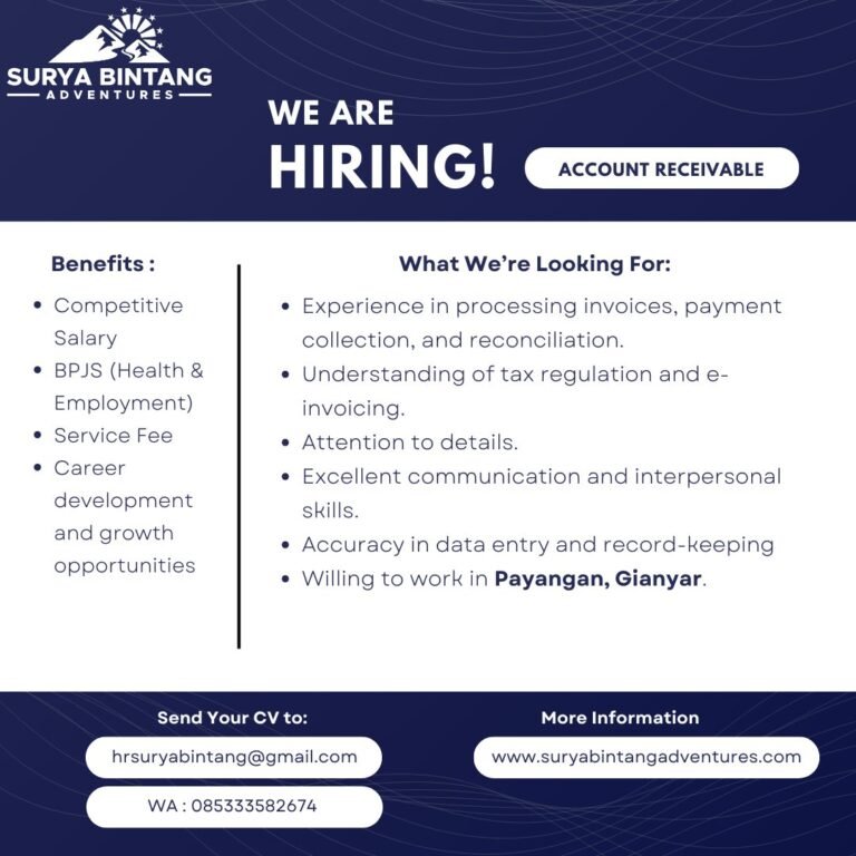 Lowongan Pekerjaan di Surya Bintang Adventures