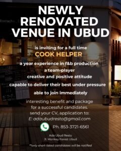 Lowongan Pekerjaan di Ada Ubud Resto (Borracho) Ubud