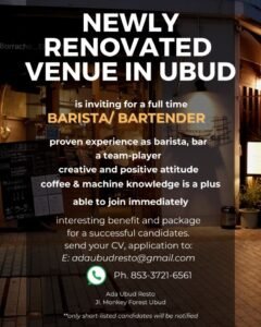 Lowongan Pekerjaan di Ada Ubud Resto (Borracho) Ubud