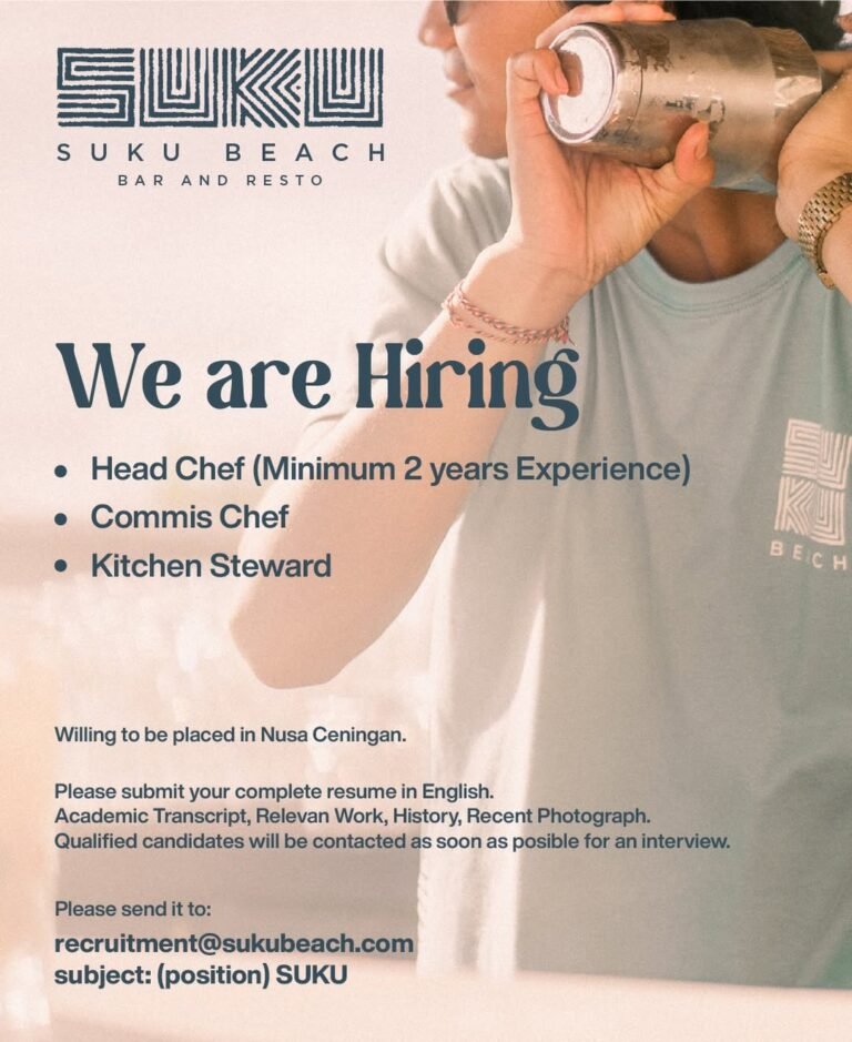 Lowongan Pekerjaan di SUKU BEACH BAR AND RESTO Nusa Ceningan