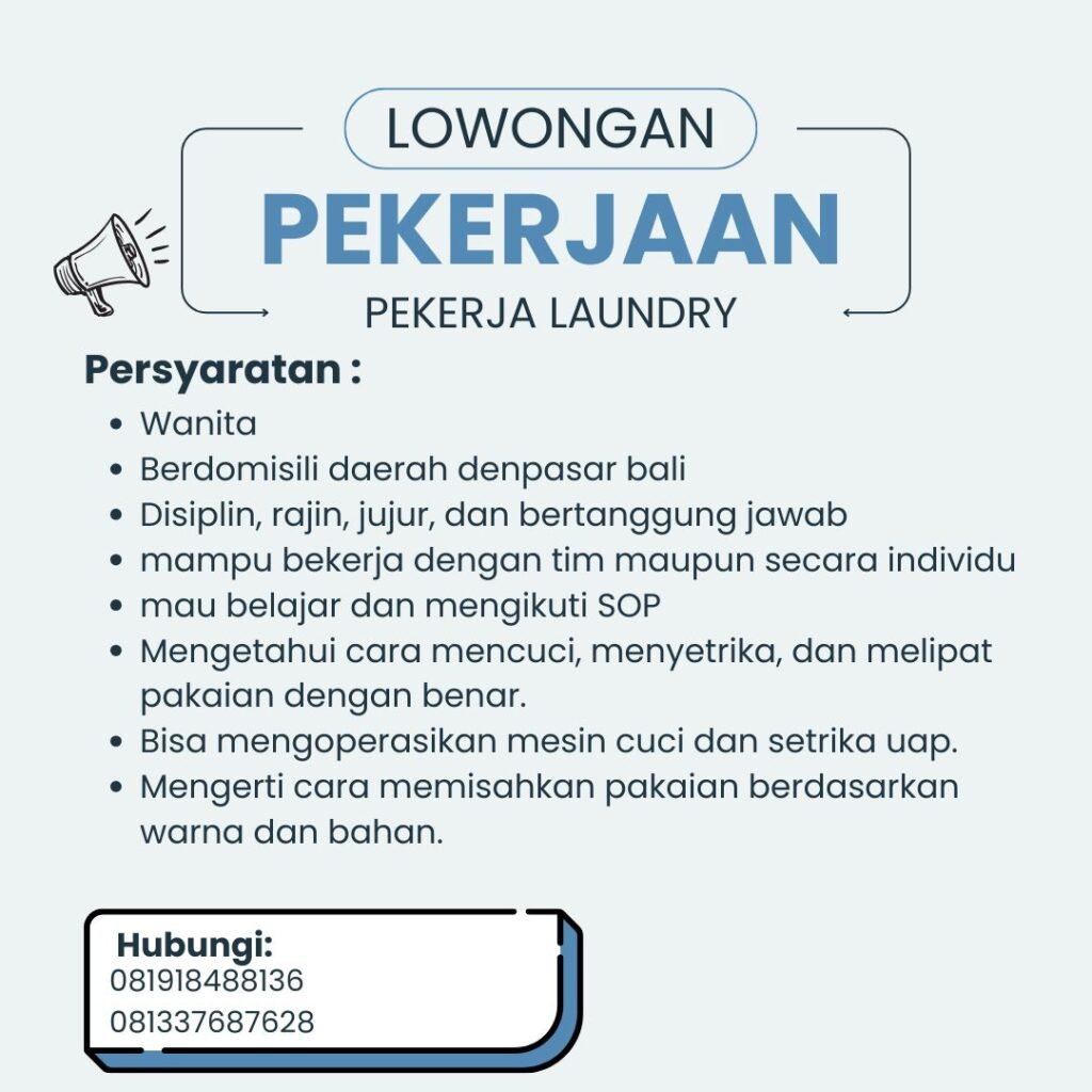 Lowongan Pekerjaan Laundry di Denpasar