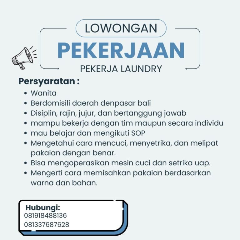 Lowongan Pekerjaan Laundry di Denpasar