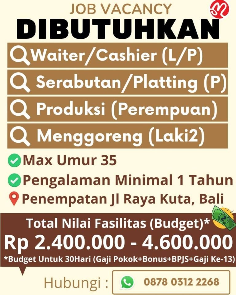 Lowongan Pekerjaan di Jalan Raya Kuta