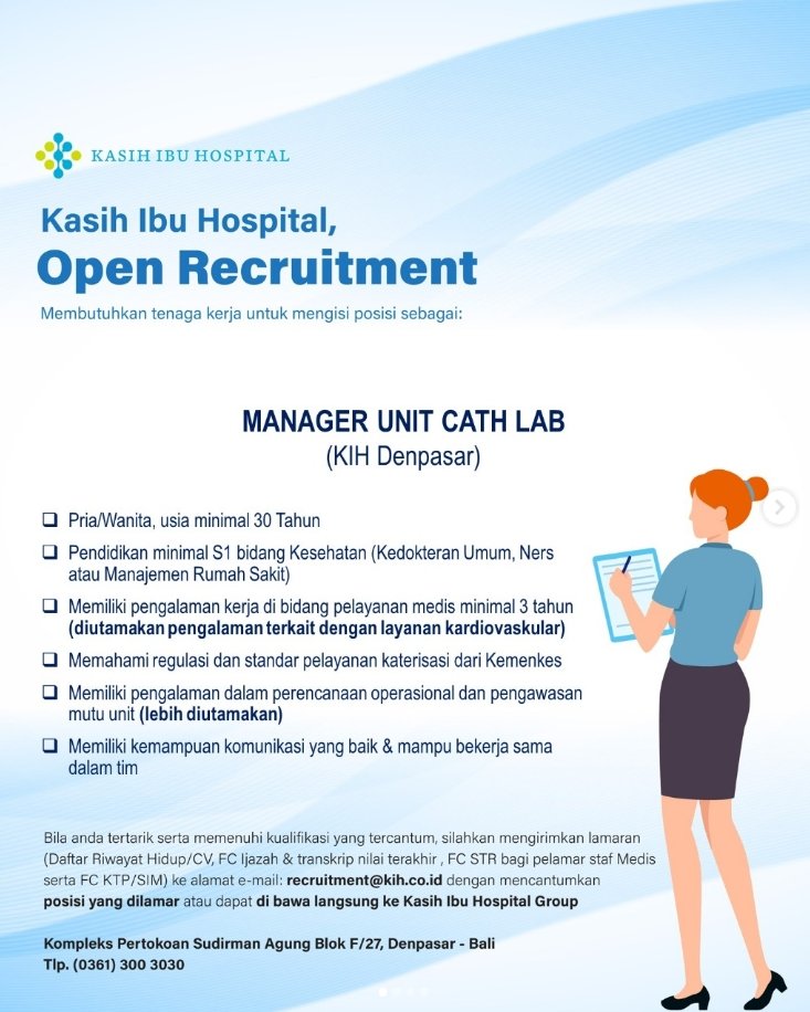 Lowongan Pekerjaan di Kasih Ibu Hospital Group, Denpasar, Bali