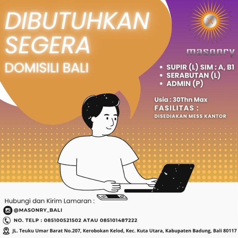 Lowongan Pekerjaan di Masonry, Kuta Utara, Bali