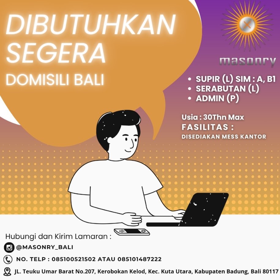 Lowongan Pekerjaan di Masonry, Kuta Utara, Bali