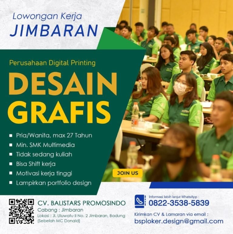 Lowongan Pekerjaan Desain Grafis di CV. Balistars Promosindo, Jimbaran, Bali