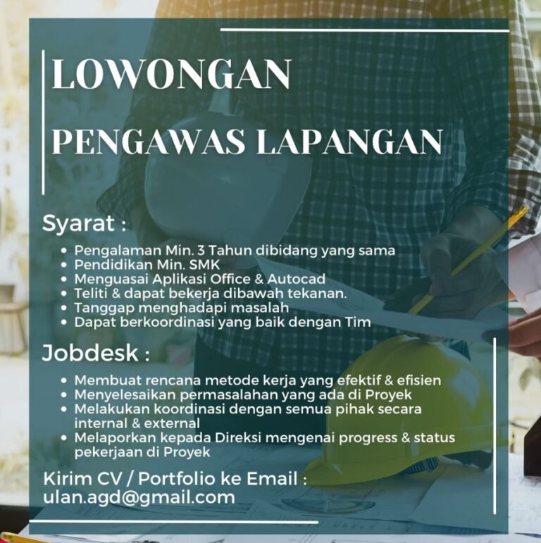 Lowongan Pekerjaan Pengawas Lapangan di PT. Adhi Graha Jaya, Denpasar, Bali