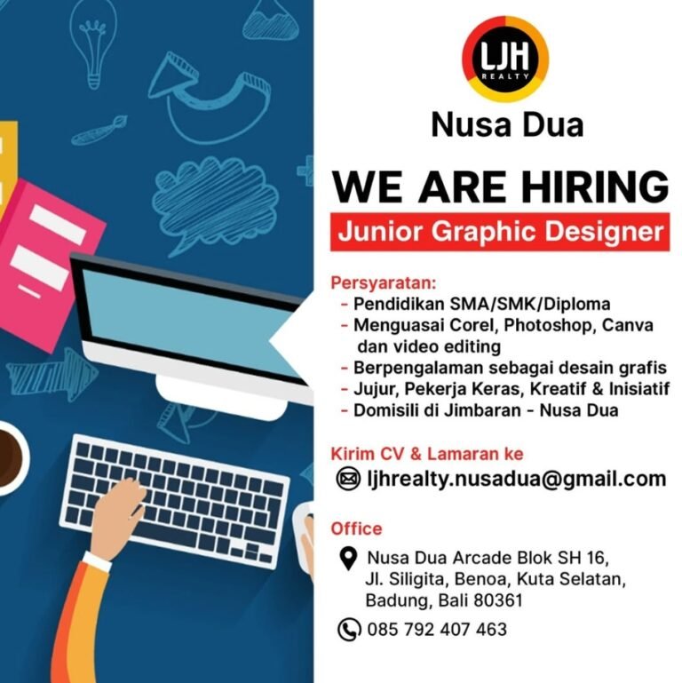 Lowongan Pekerjaan Junior Graphic Designer di LJH REALTY, Nusa Dua, Bali