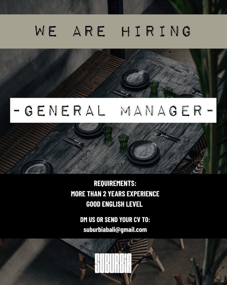 Lowongan Pekerjaan General Manager di Suburbia, Bali
