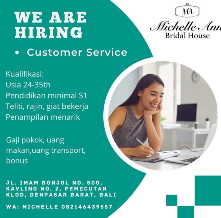 Lowongan Pekerjaan Customer Service di Michelle Ann Bridal House, Denpasar