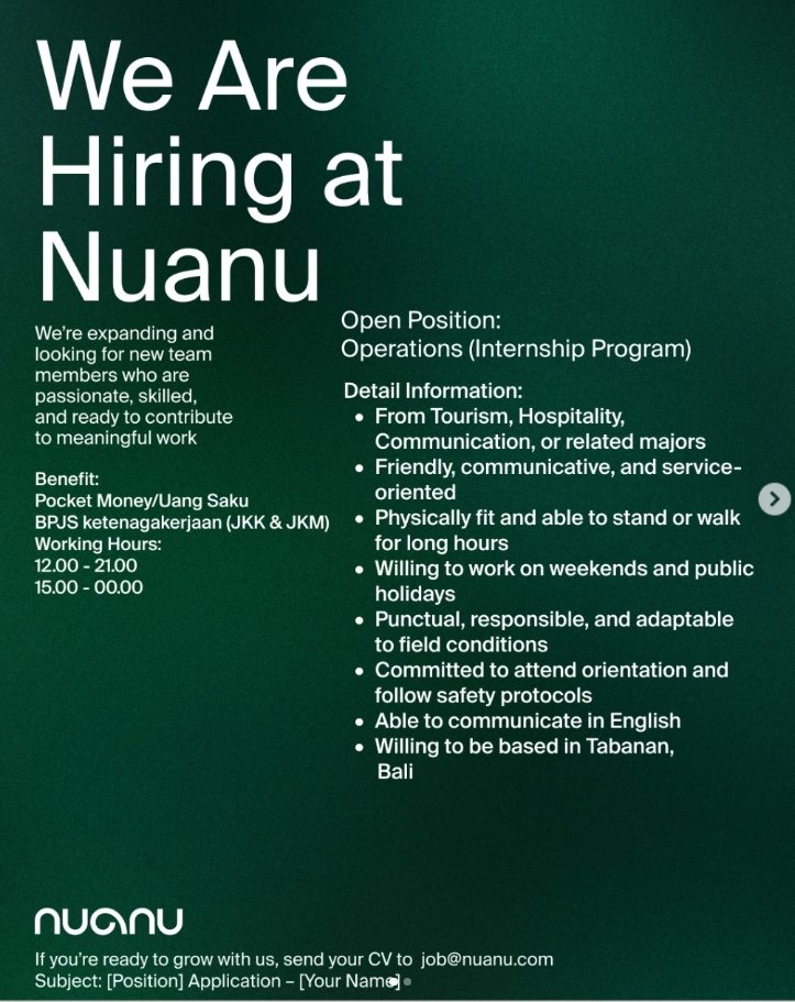 Lowongan Pekerjaan di Nuanu, Tabanan