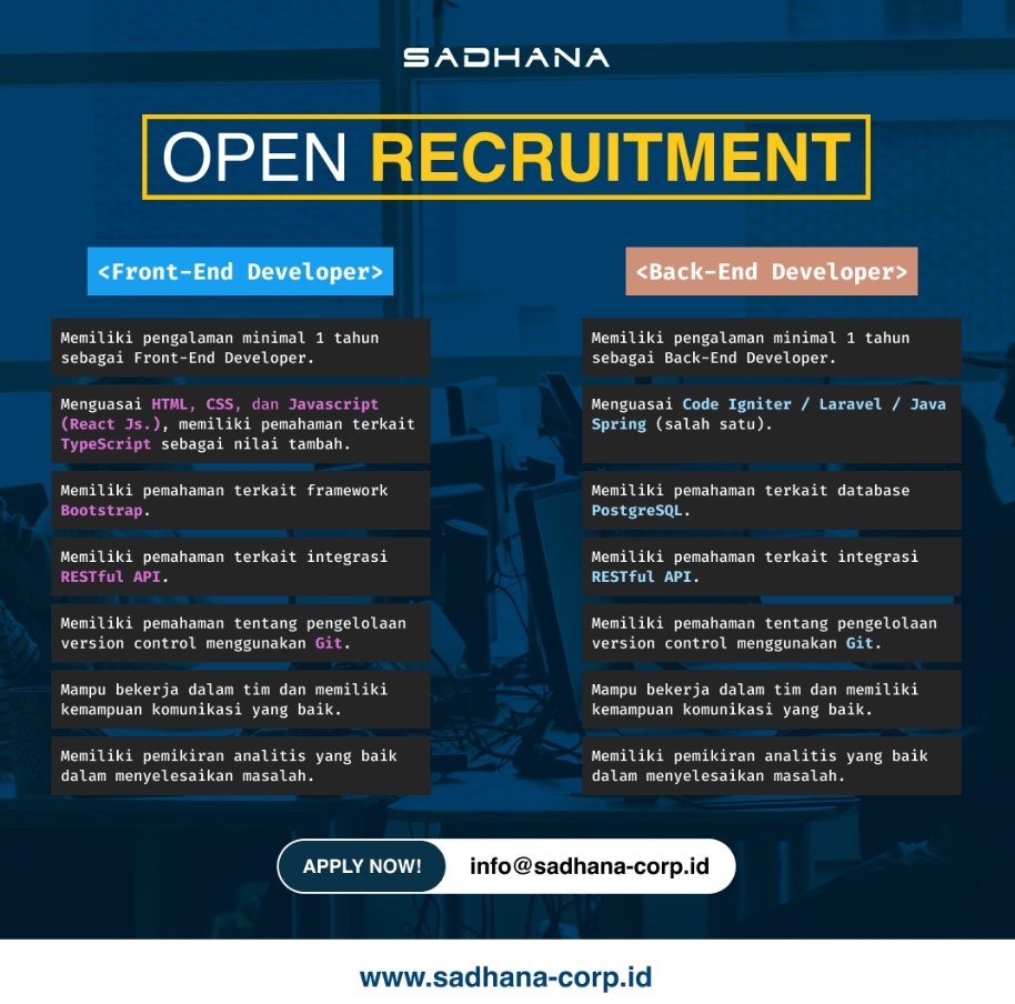 Lowongan Pekerjaan di SADHANA, Bali