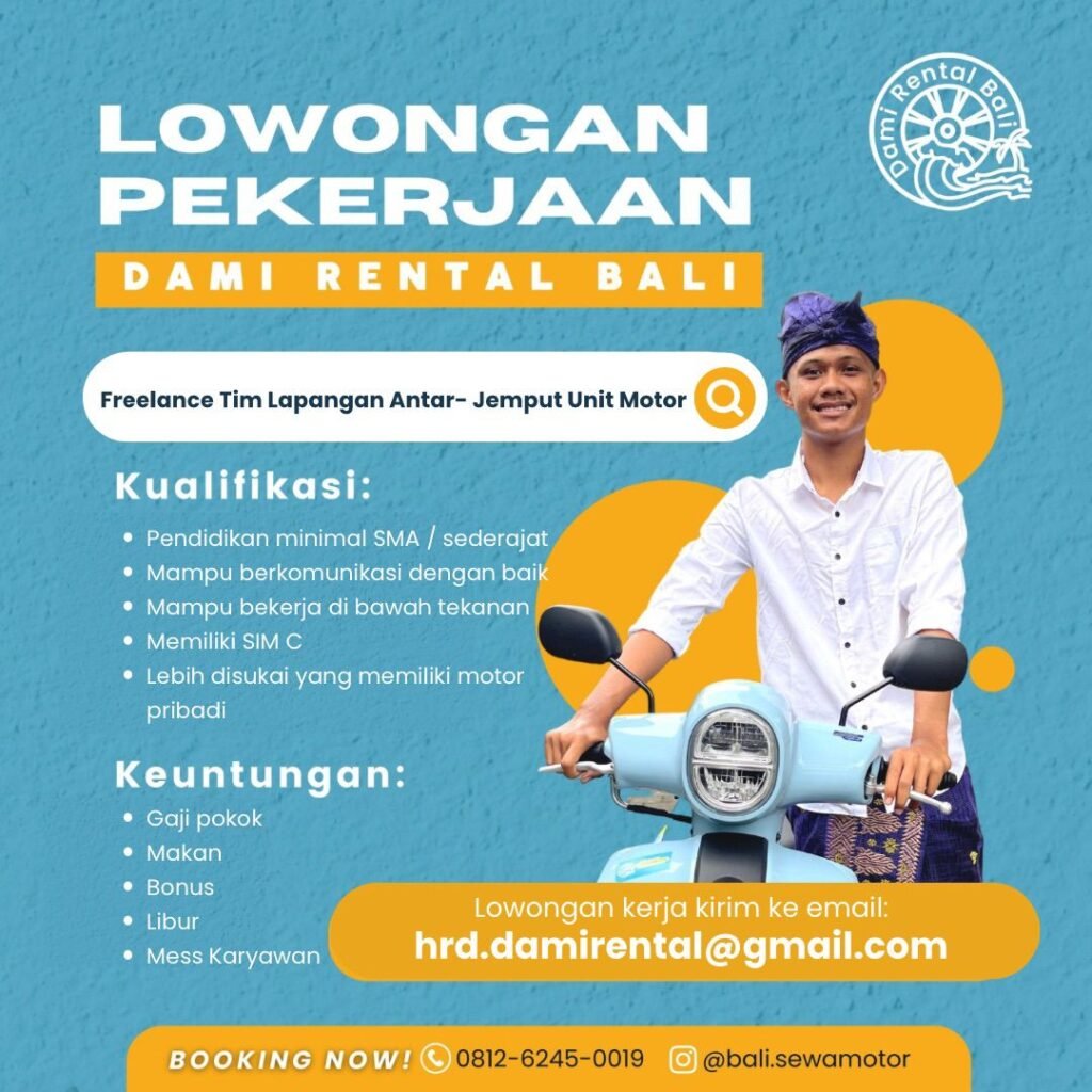 Lowongan Pekerjaan Tim Lapangan di Dami Rental Bali