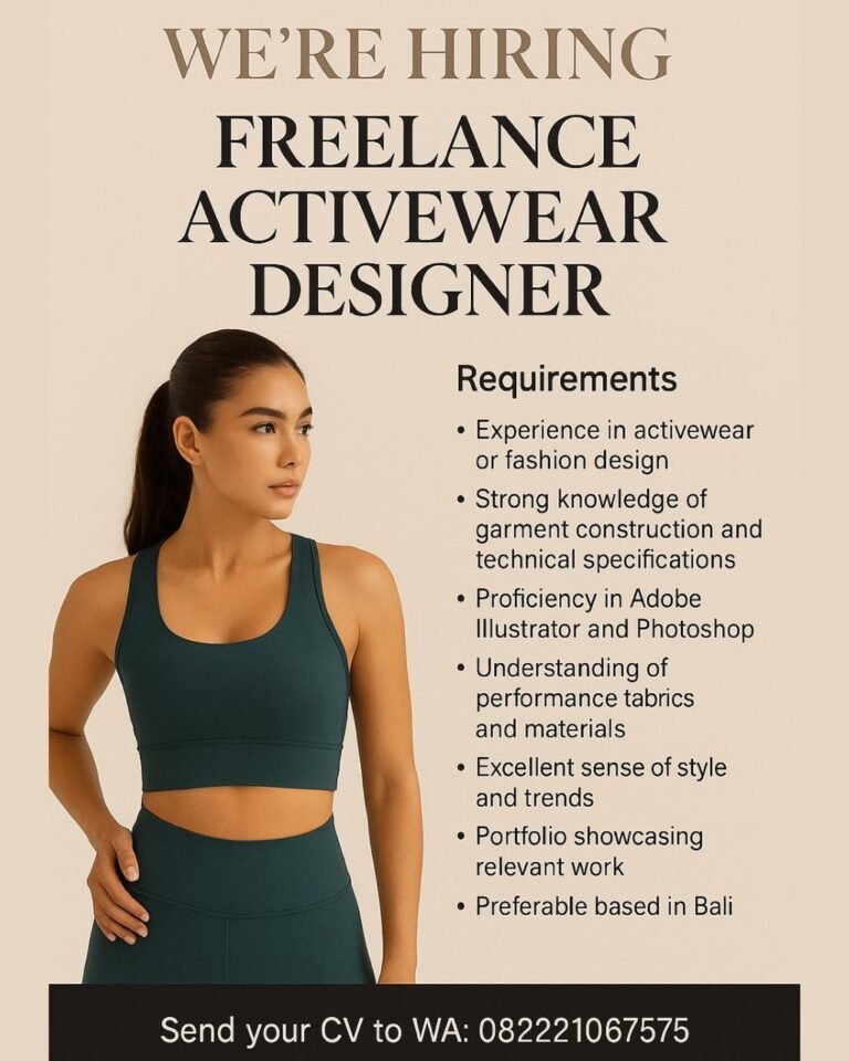 Lowongan Pekerjaan Freelance Activewear Designer di Bali