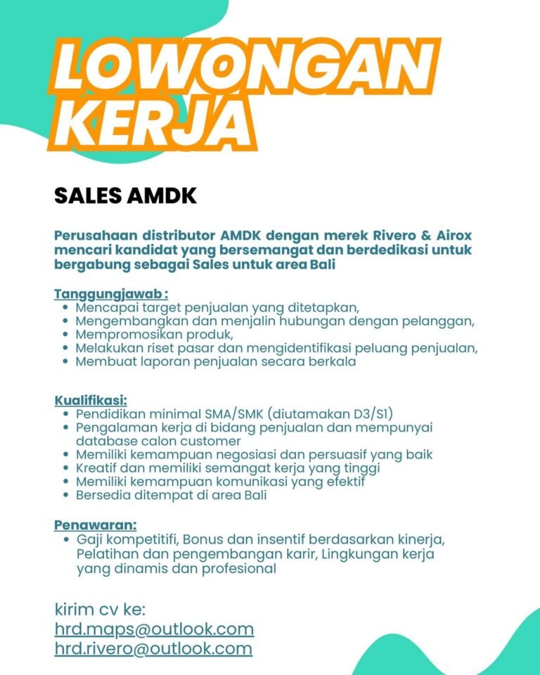 Lowongan Pekerjaan Sales AMDK di Bali