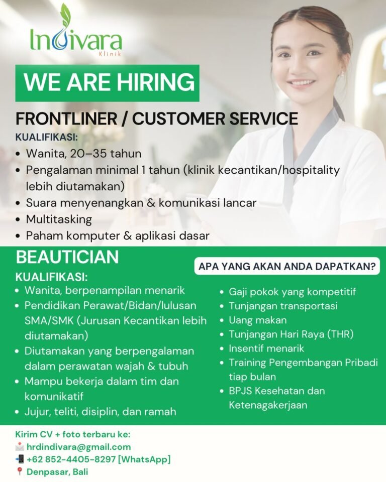 Lowongan Pekerjaan di Indivara Klinik Denpasar