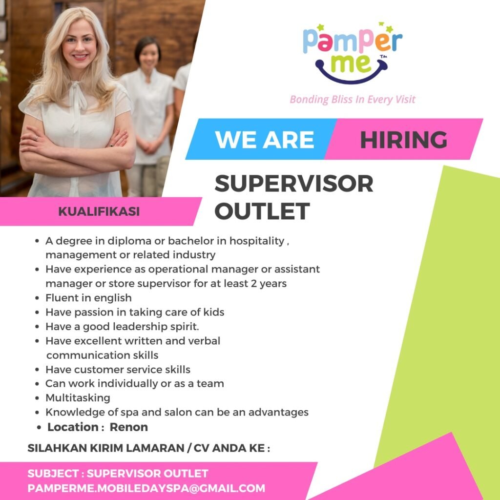 Lowongan Pekerjaan Supervisor, Kasir, Desain, & Playground Assistant di Pamper me Bali