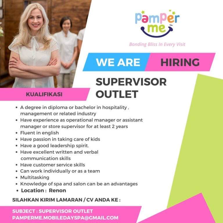 Lowongan Pekerjaan Supervisor, Kasir, Desain, & Playground Assistant di Pamper me Bali