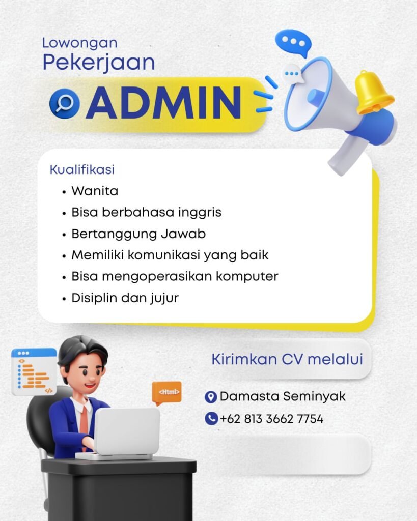 Lowongan Pekerjaan Admin di Damasta Seminyak