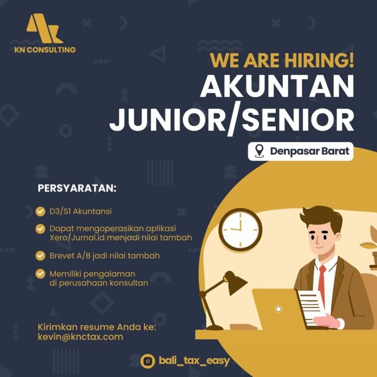 Lowongan Pekerjaan Akuntan Junior/Senior di KN Consulting Denpasar Barat
