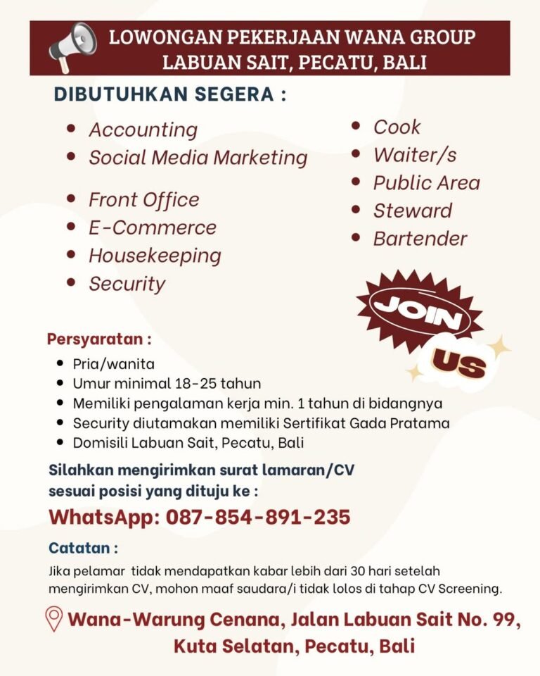 Lowongan Pekerjaan di Wana Group Pecatu