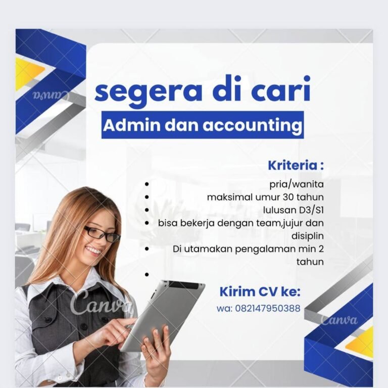 Lowongan Pekerjaan Admin & Accounting