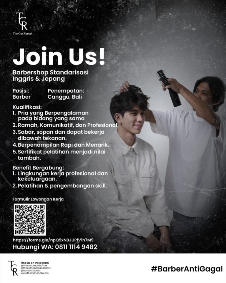 Lowongan Pekerjaan Barber di The Cut Rumah Canggu